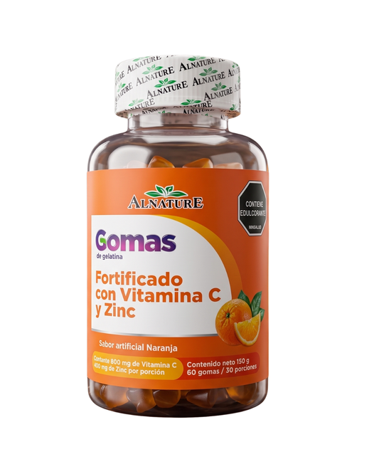 GOMAS DE GELATINA CON VITAMINA C Y ZINC